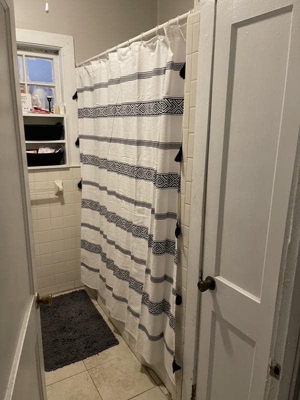 Ava Boho Stripe Tassel Yarn Dyed Recycled Cotton Shower Curtain