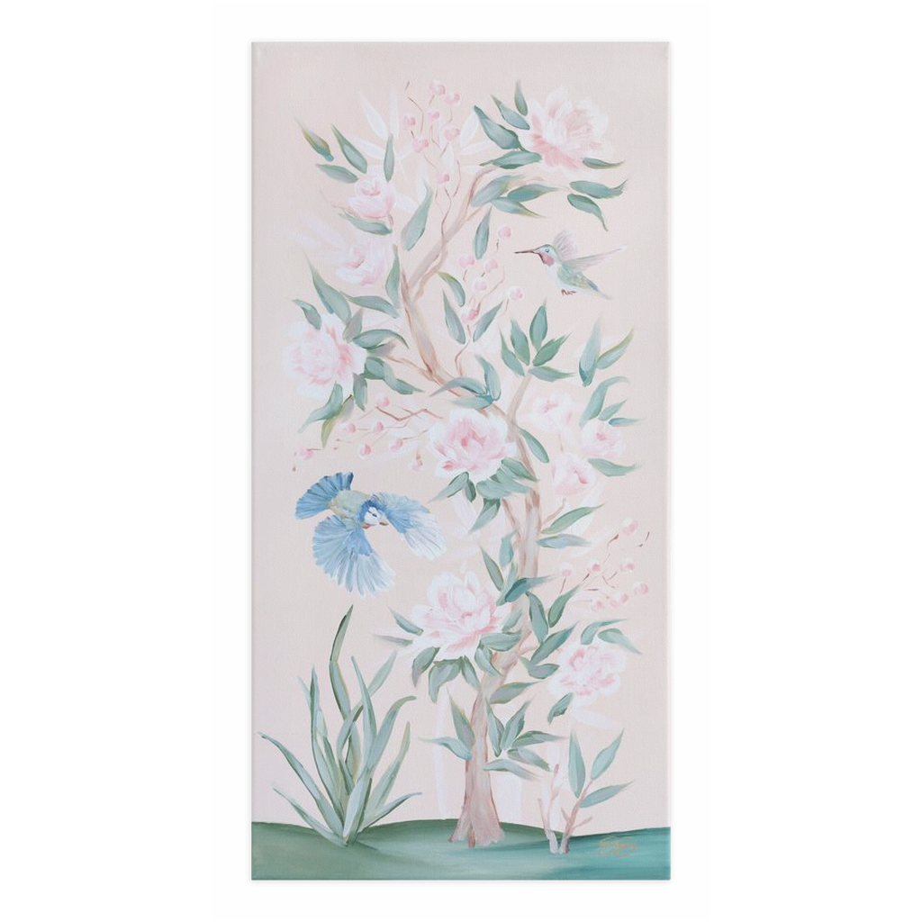 Blush Chinoiserie No. 3, a canvas wrap print