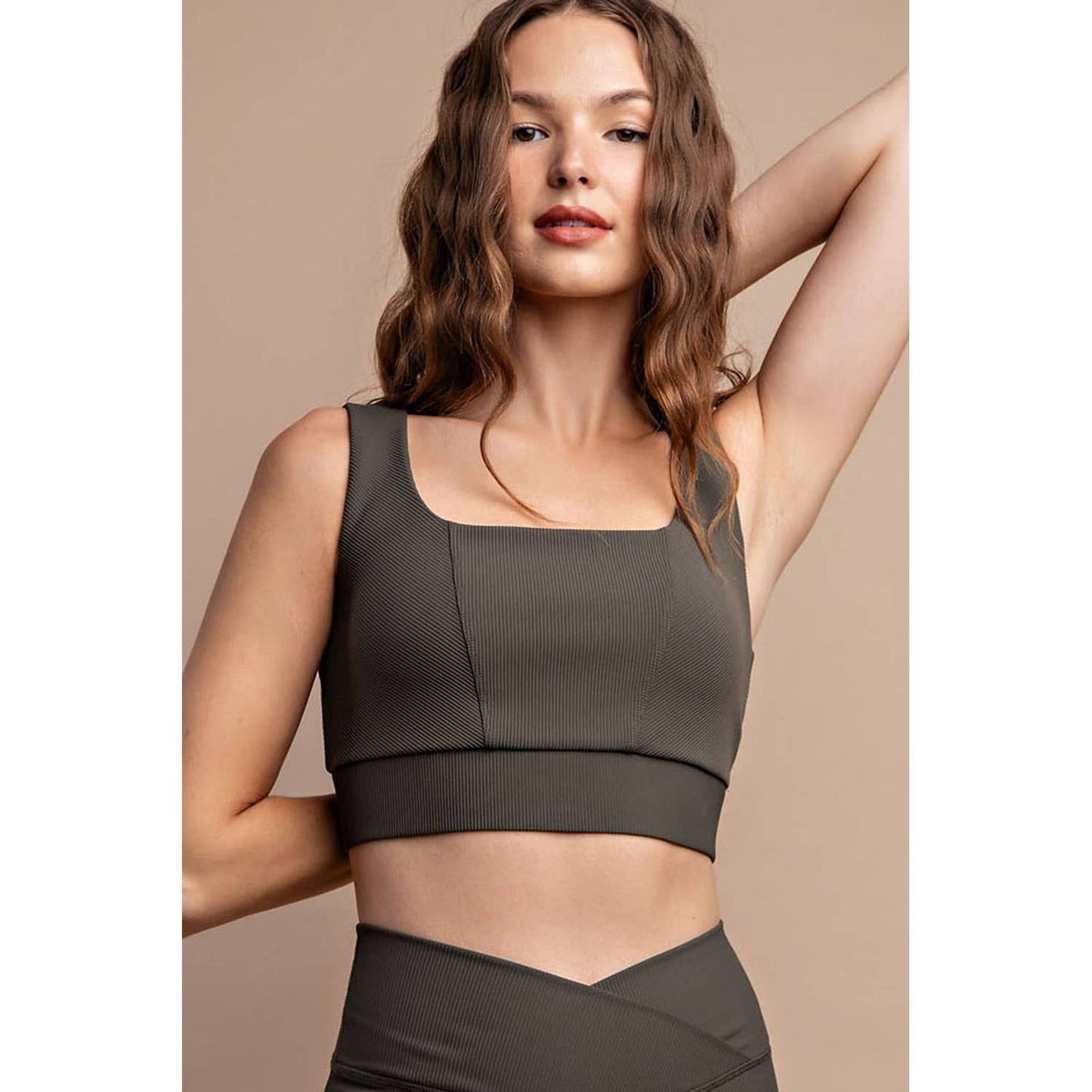 Rae Mode - NYLON RIB SQUARE NECK SPORTSBRA