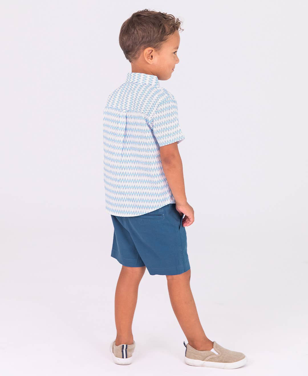 RuffleButts + RuggedButts - Boys Riding the Waves Short Sleeve Button Down Shirt