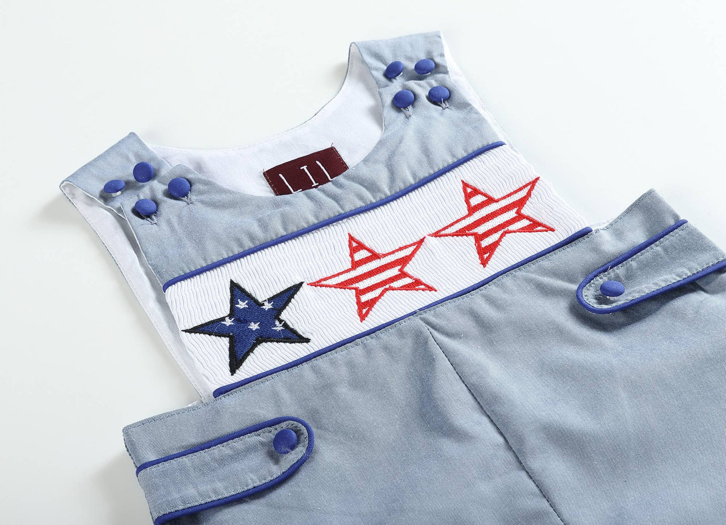 Lil Cactus - Denim Look 4th of July Stars Baby Short Pant John Johns