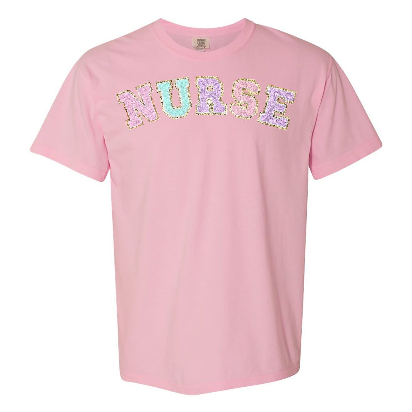 Nurse Colorful Letter Patch Comfort Colors T-Shirt