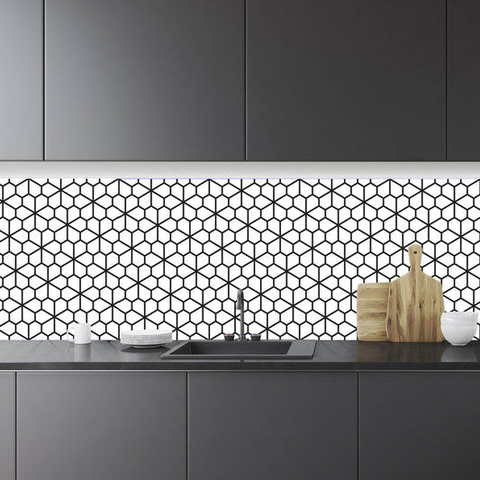 Polygonal Flower Tile Backsplash