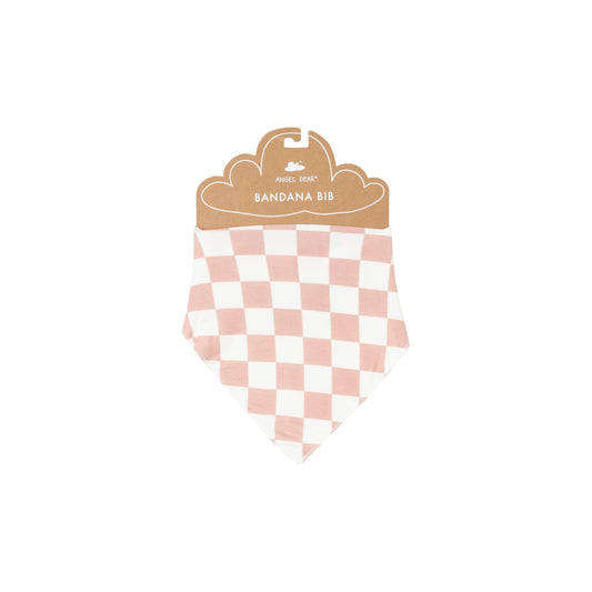 Bandana Bib - Checkerboard Pink