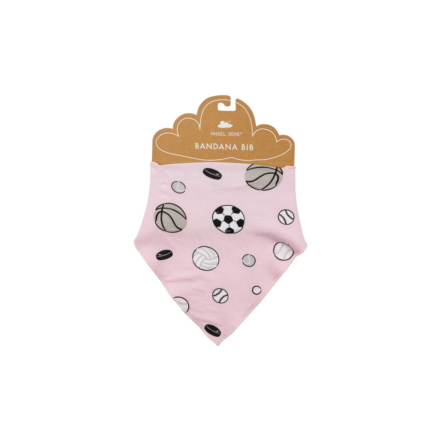 Bandana Bib - Sports Ball Pink