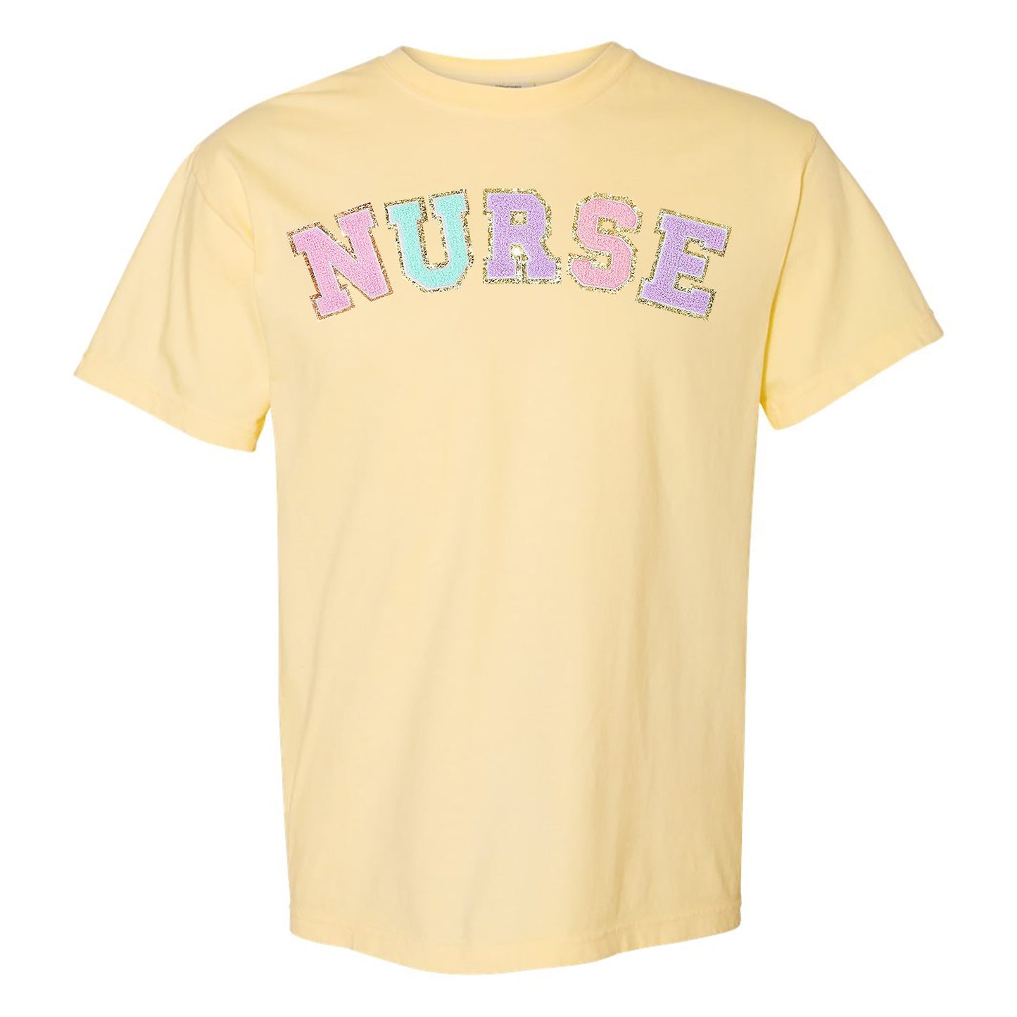 Nurse Colorful Letter Patch Comfort Colors T-Shirt