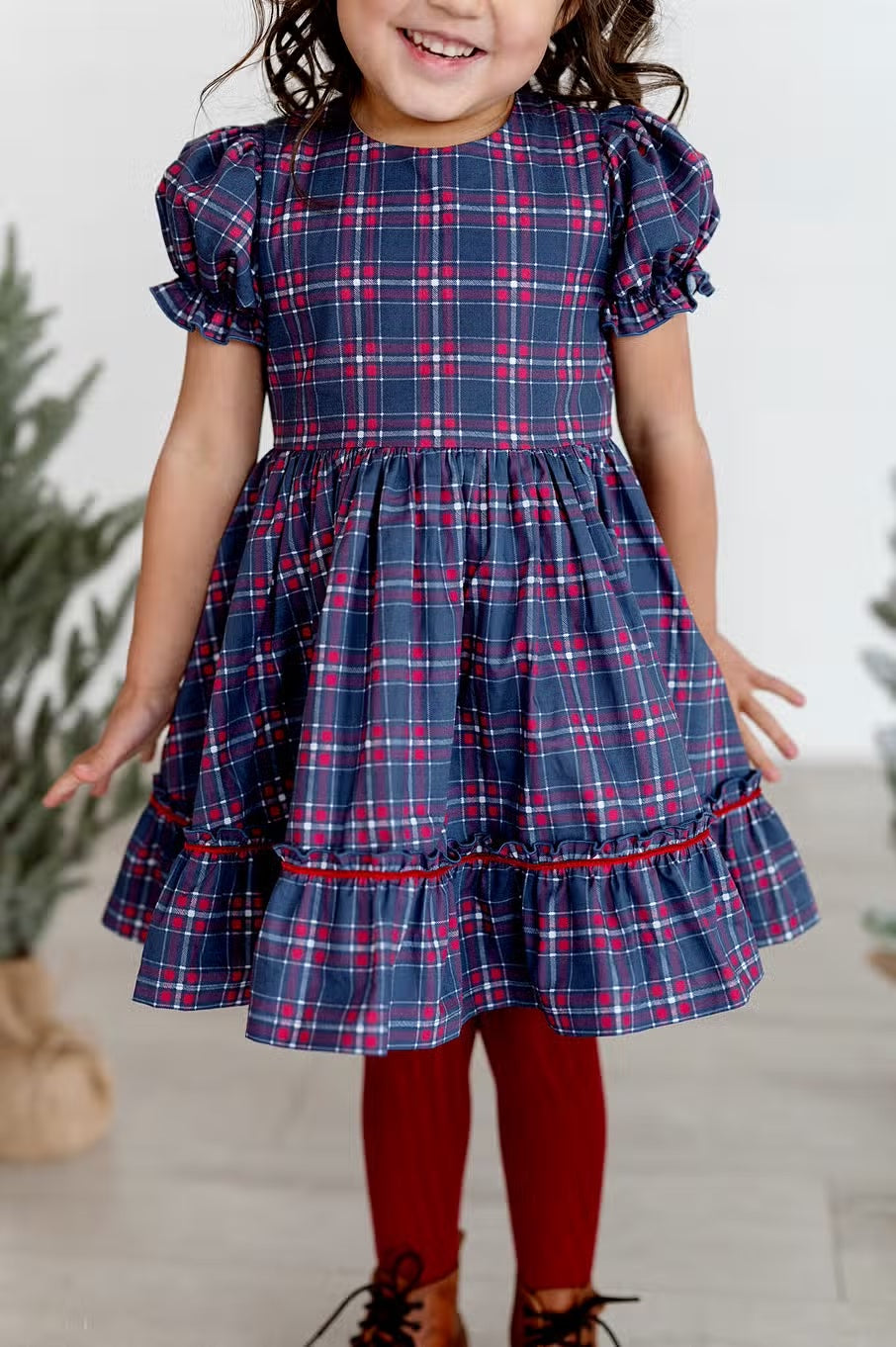 Aura Dress in Holiday Plaid