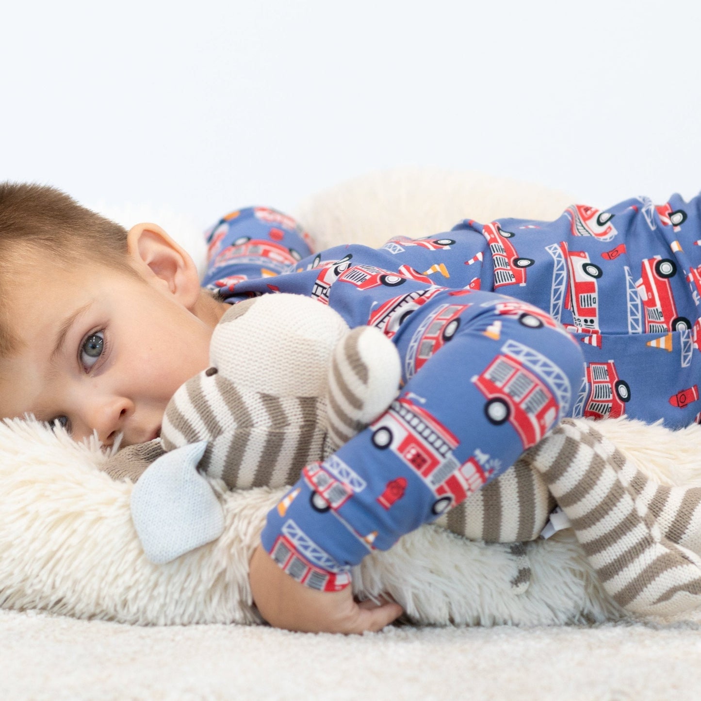 Blue Fire Truck Big Kid Pajama