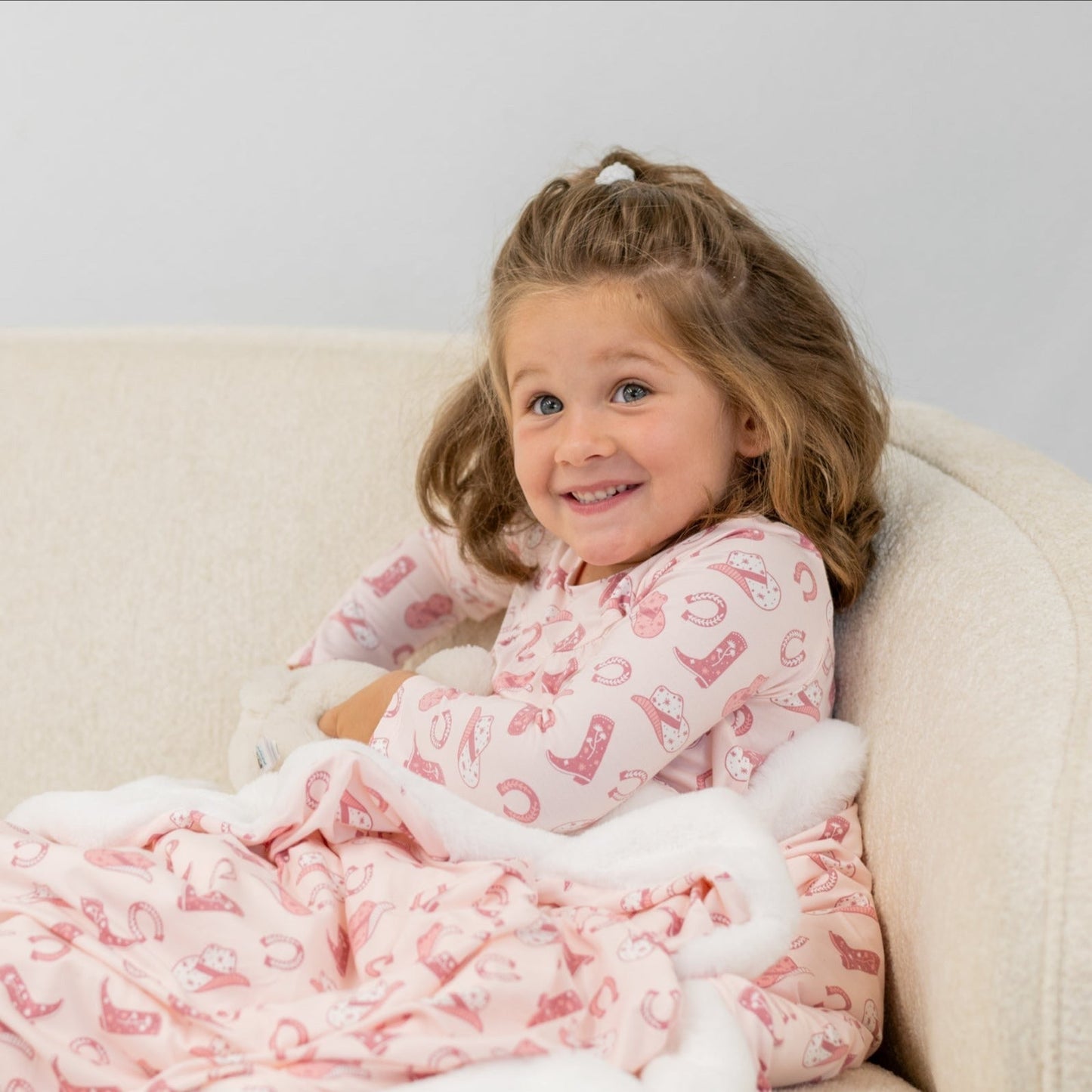 Pink Western Boots Pajama Set