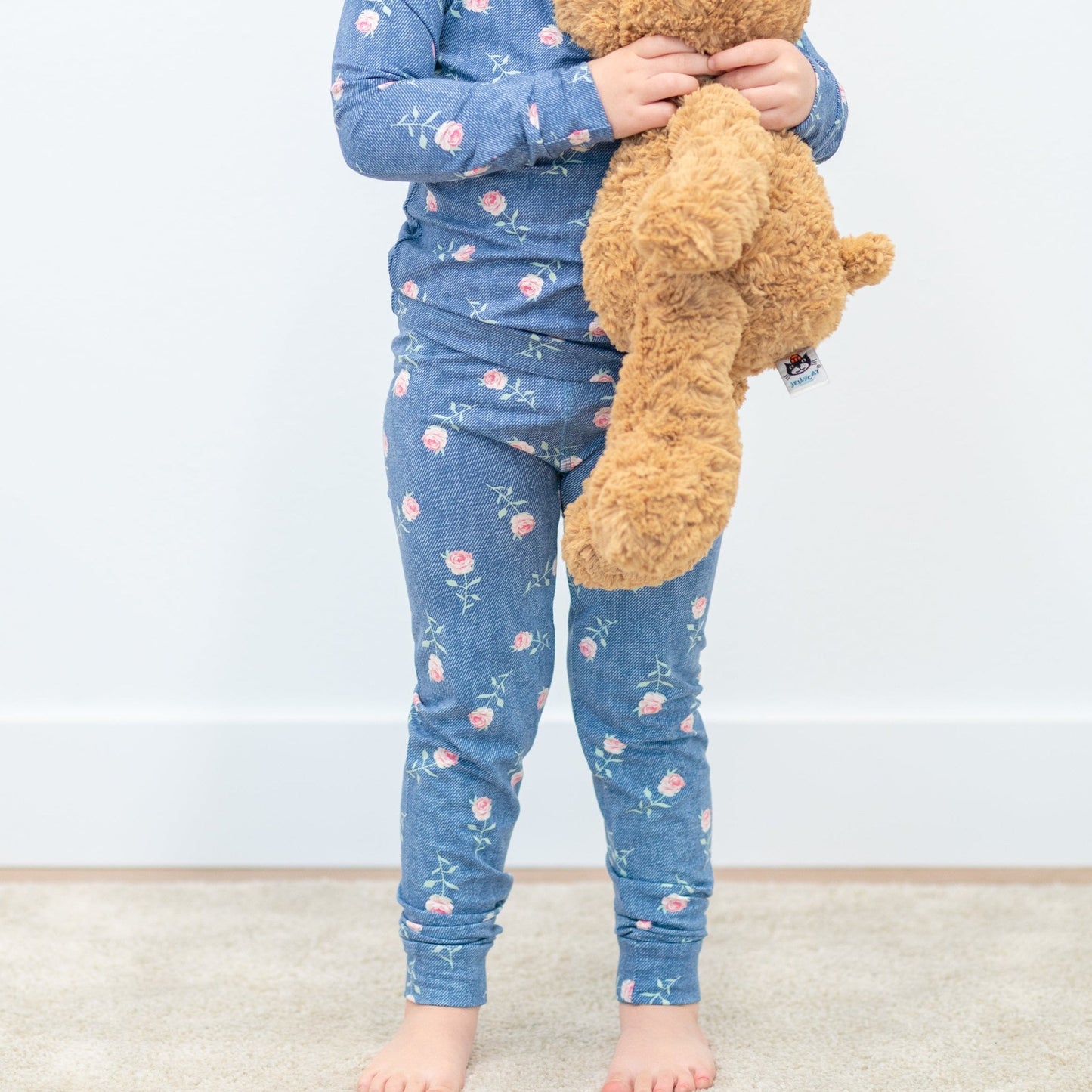 Big Kid Pajama Denim Roses