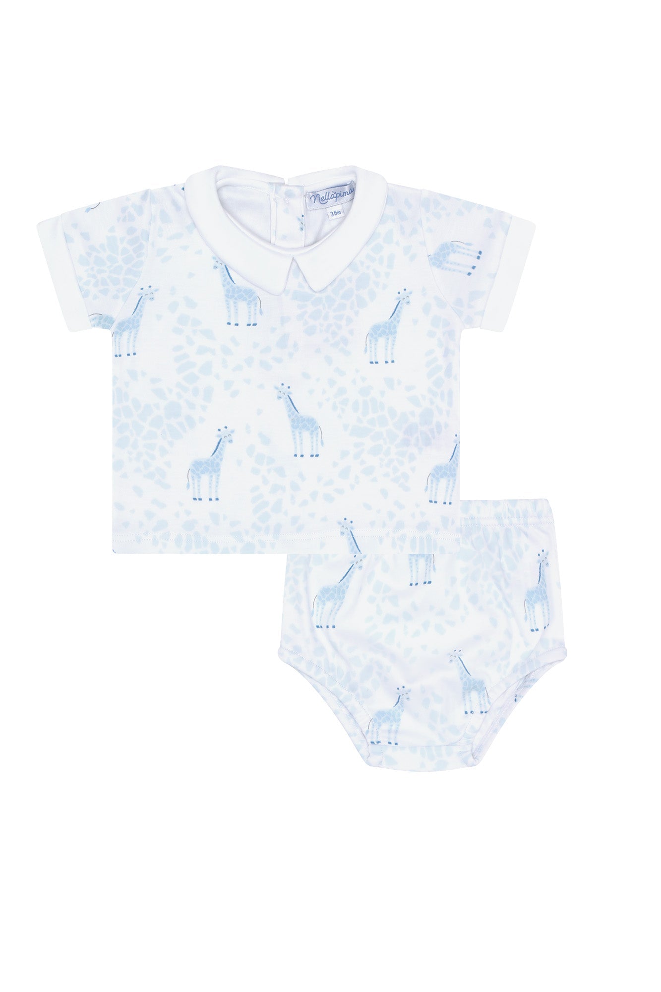 Blue Giraffe Print Diaper Cover Set