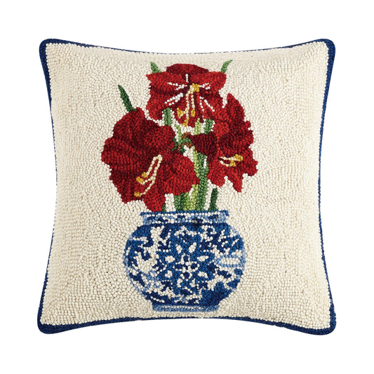 Peking Handicraft - Holiday Chinoiserie Amaryllis Hook Pillow