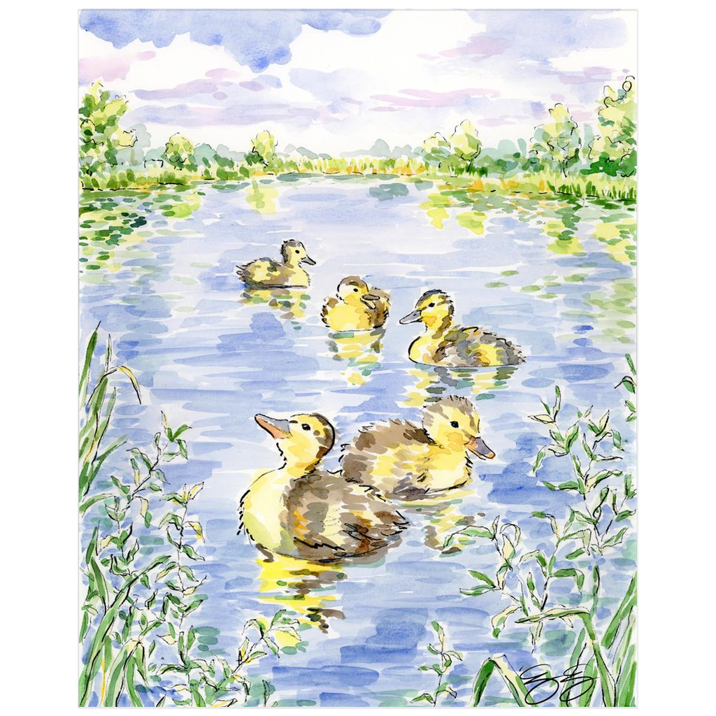 Baby Farm Animals: Ducks, a fine art print on paper