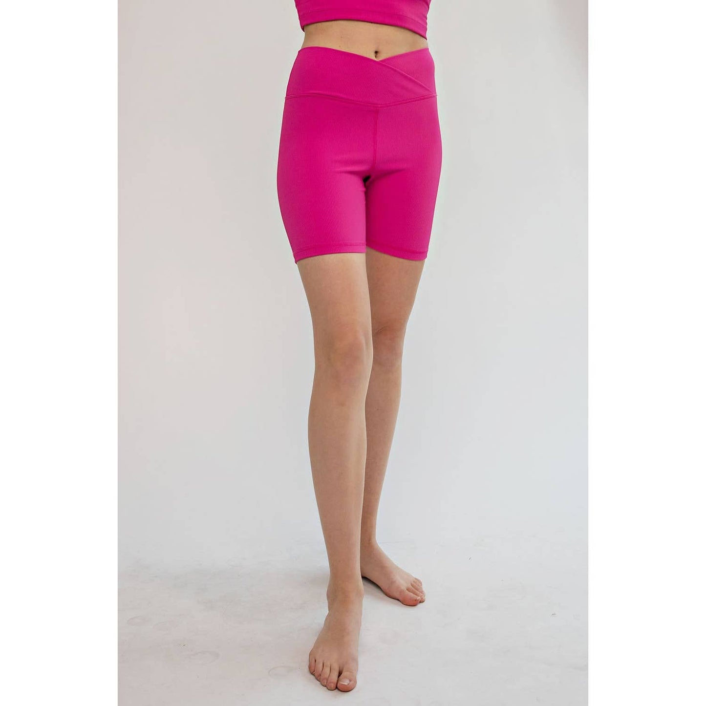 Rae Mode - NYLON RIB V WAIST BIKER PANTS
