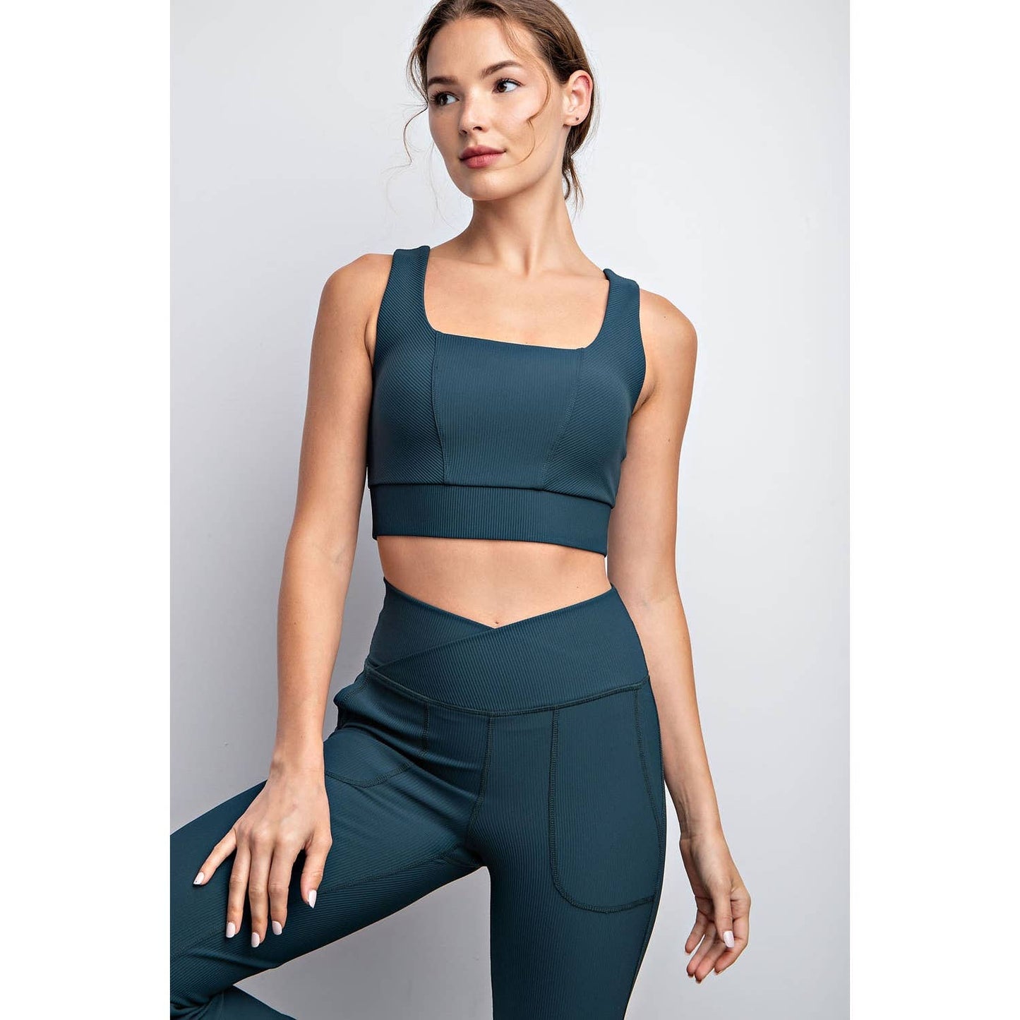 Rae Mode - NYLON RIB SQUARE NECK SPORTSBRA