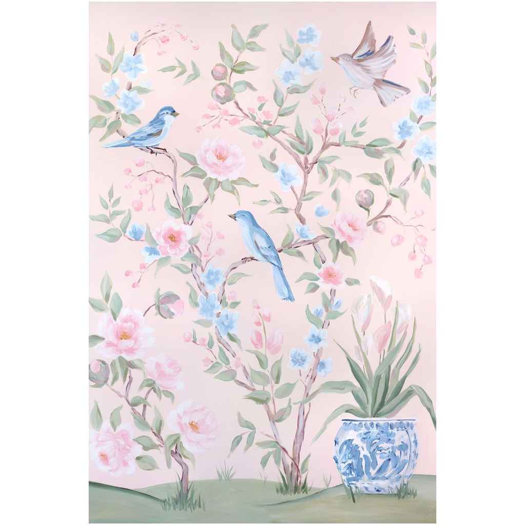 Blush Chinoiserie No. 2, a fine art print on canvas