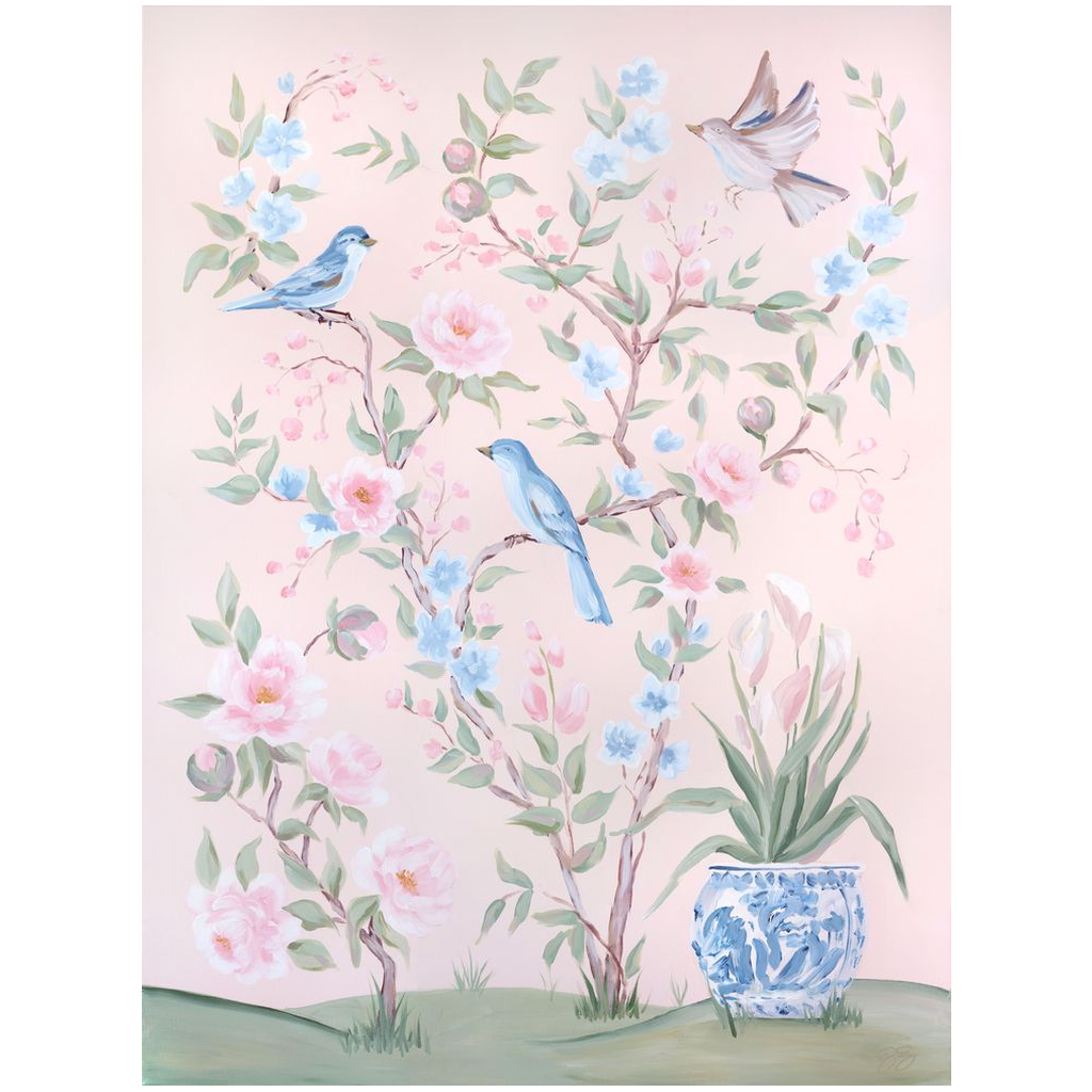 Blush Chinoiserie No. 2, a fine art print on canvas