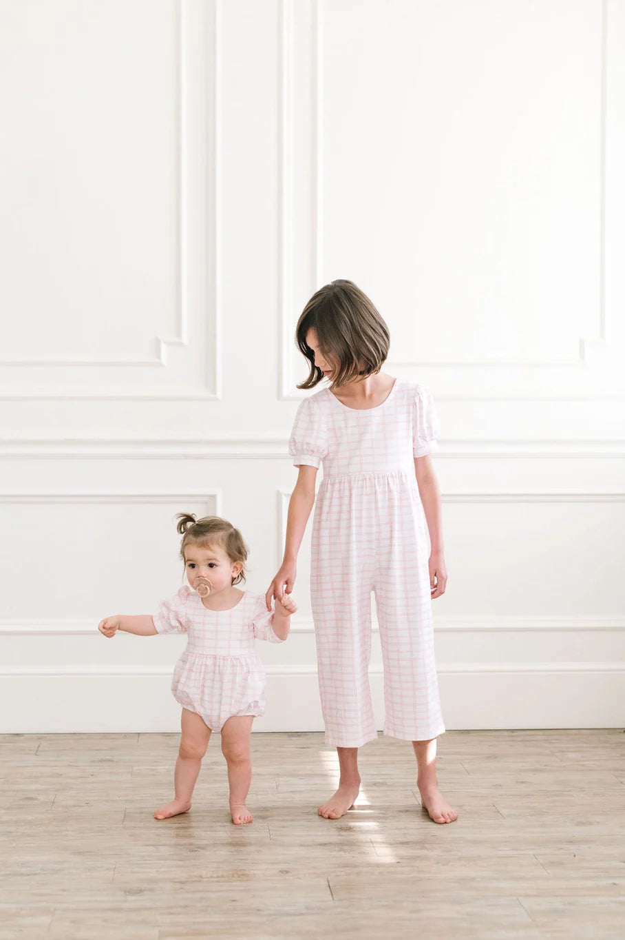 Puff Leggy Romper in Pink Picnic