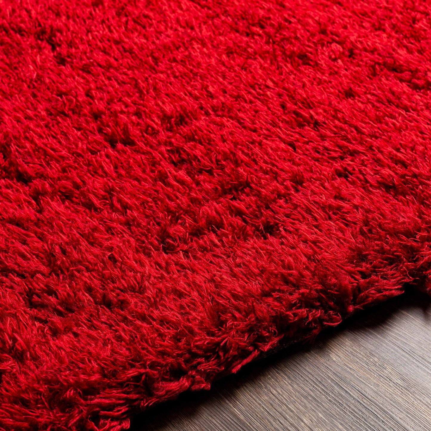 Siari Solid Red Shag Carpet