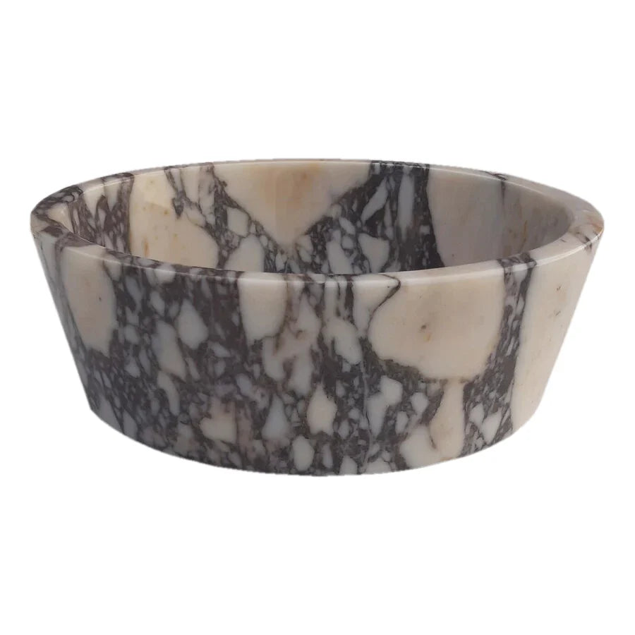 Calacatta Viola Marble Tapered Above Vanity Bathroom Sink Honed/Matte (D)16" (H)6"