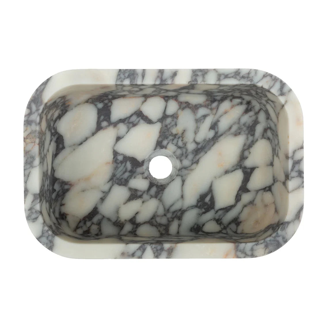 Calacatta Viola Marble Natural Stone Rectangular Sink (W)12" (L)18" (H)7"