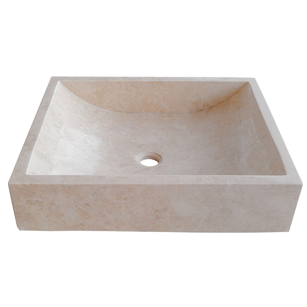 Cappuccino Beige Marble Rectangular Sink  (W)18" (L)21.5" (H)5"