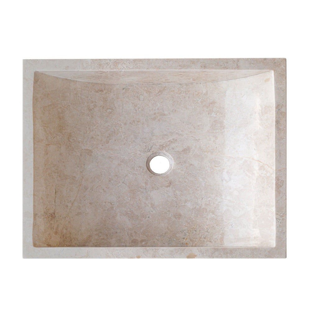 Cappuccino Beige Marble Rectangular Sink  (W)18" (L)21.5" (H)5"