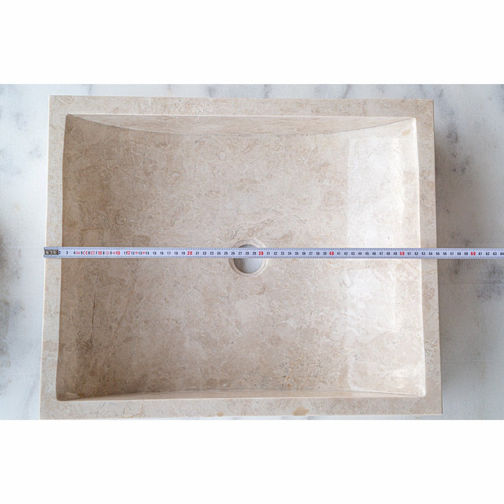 Cappuccino Beige Marble Rectangular Sink  (W)18" (L)21.5" (H)5"