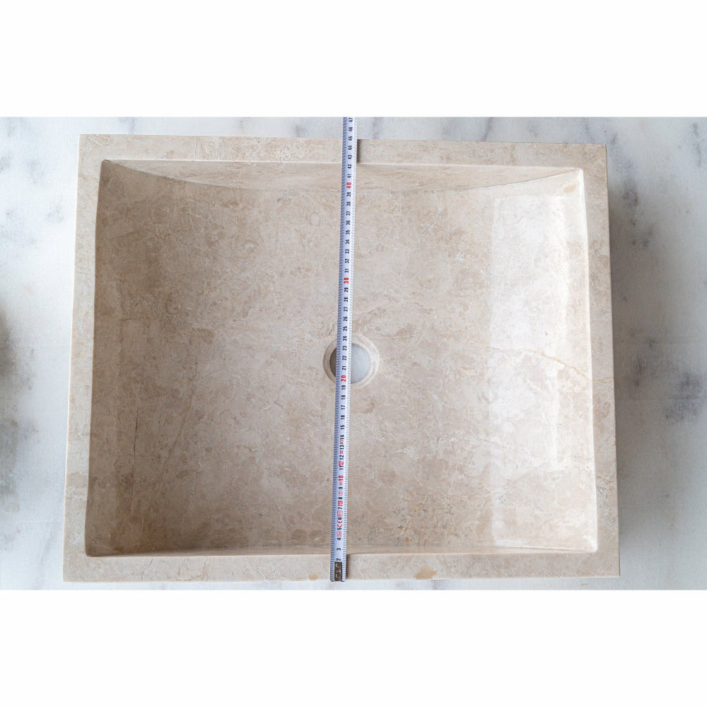 Cappuccino Beige Marble Rectangular Sink  (W)18" (L)21.5" (H)5"