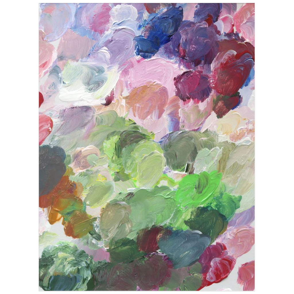 Aster paint palette, a fine art print on paper