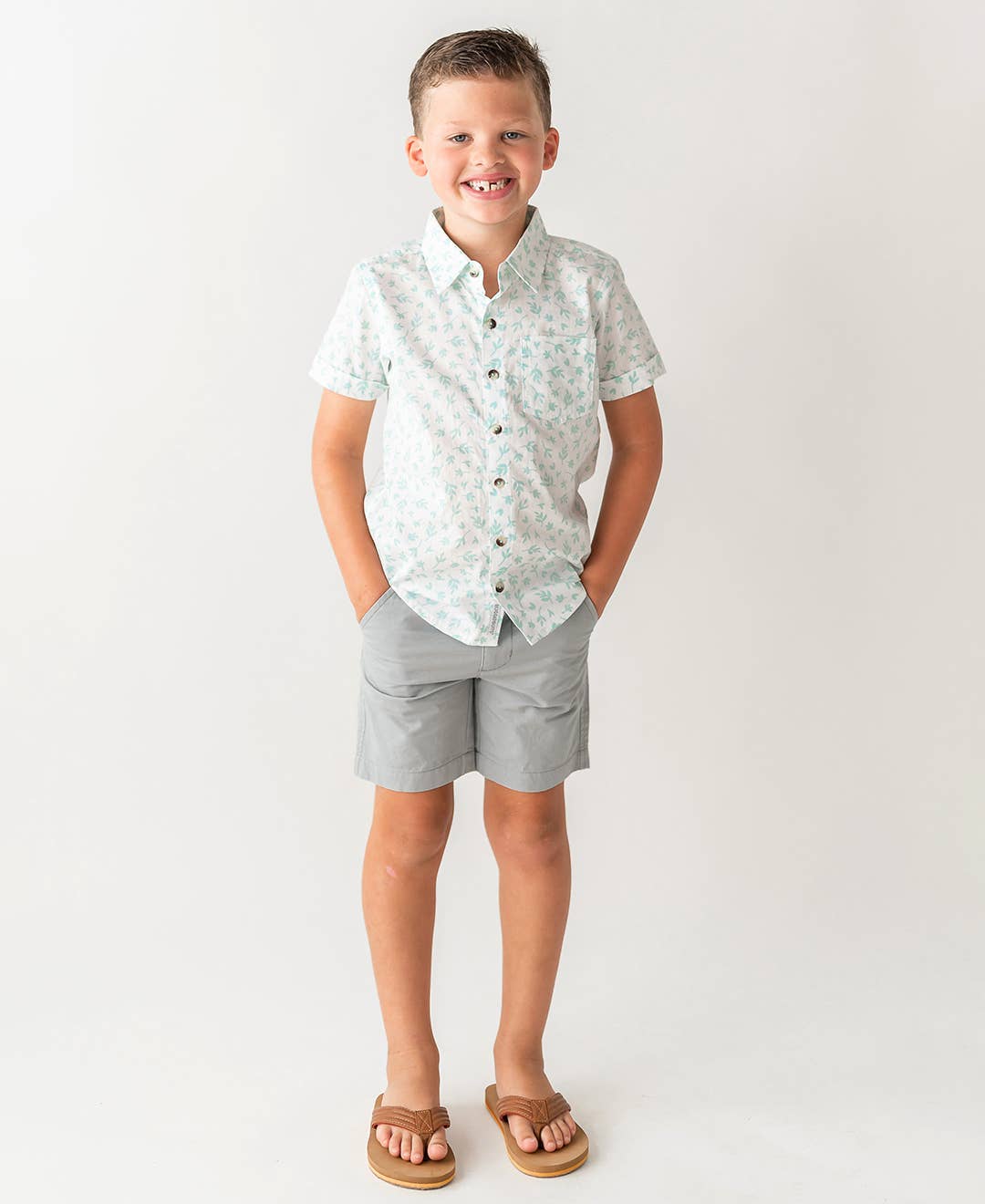 RuffleButts - Harbor Gray Chino Shorts