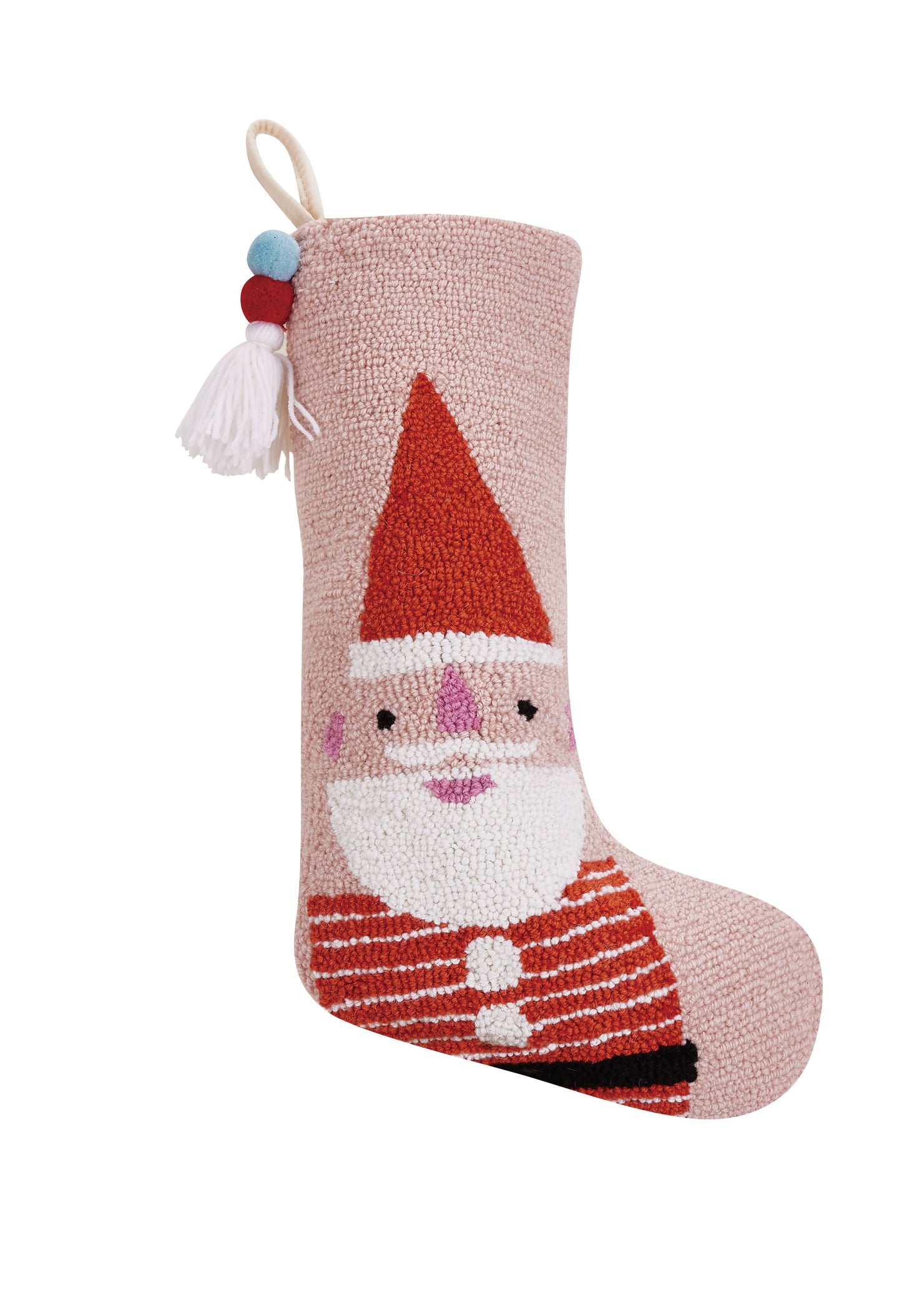 Peking Handicraft - Santa Stocking With Pom Pom Tassel by Ampersand