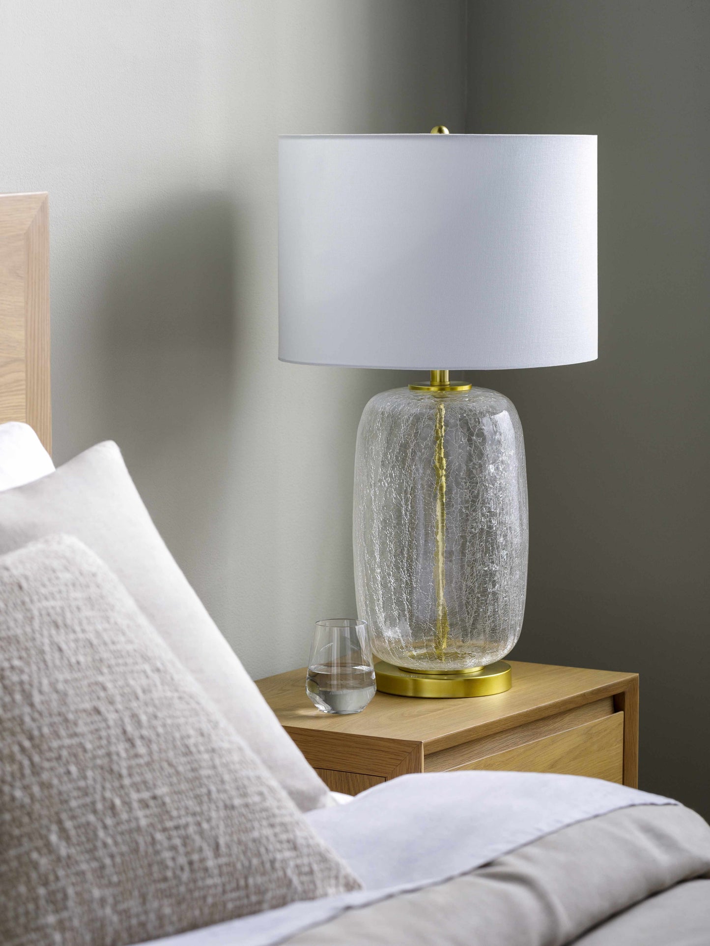 Ciel Contemporary Glass Textured Table Lamp