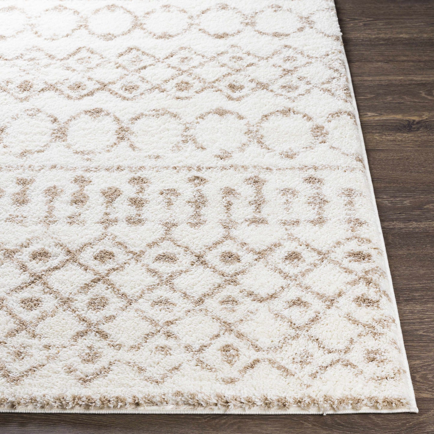 Monarch Cream&Tan Trellis Plush Rug