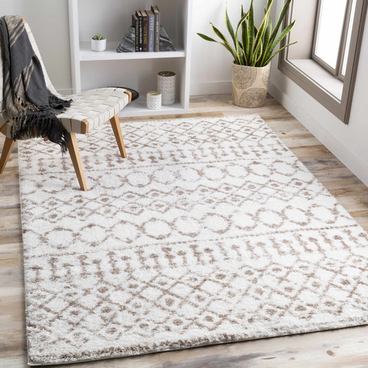 Monarch Cream&Tan Trellis Plush Rug