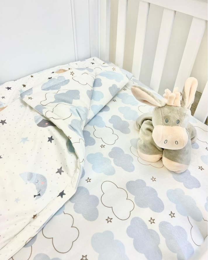 Goodnight Little Moon Clouds Soft & Plush Fitted Crib Sheet