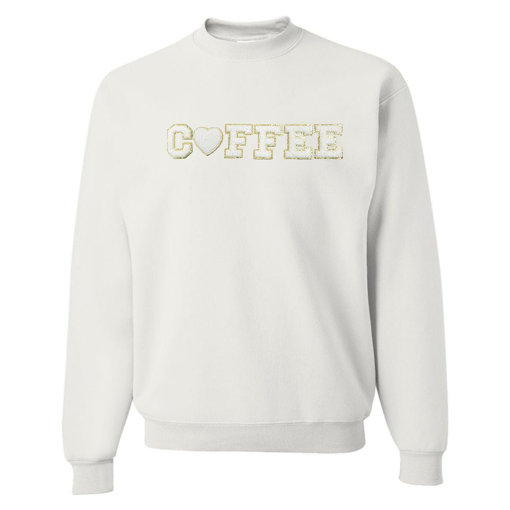 Coffee Heart Letter Patch Crewneck Sweatshirt