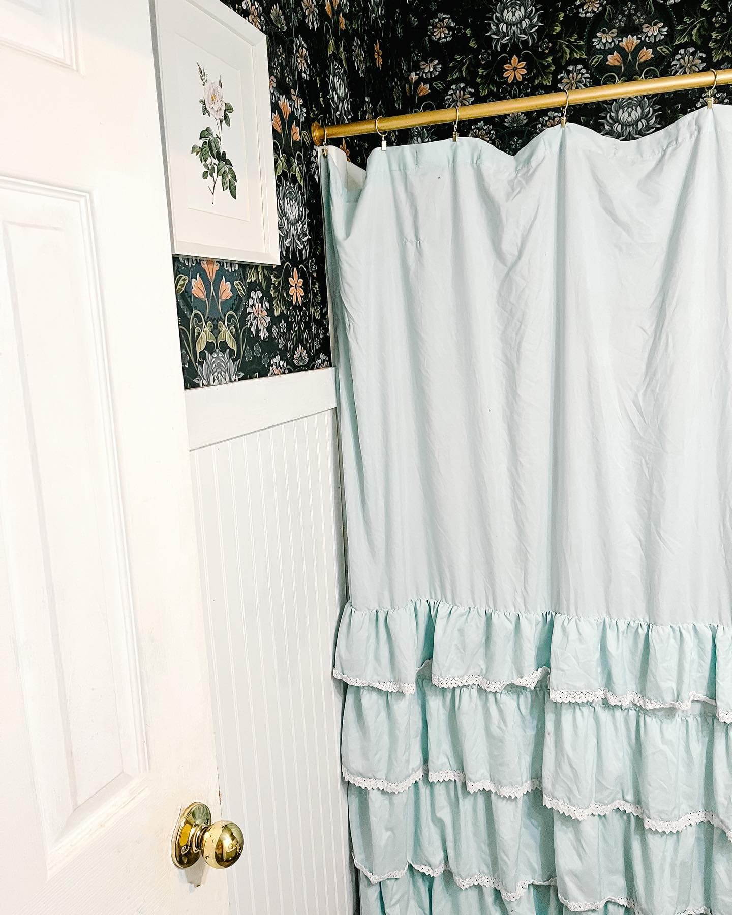 Ella Ruffle Lace Shower Curtain