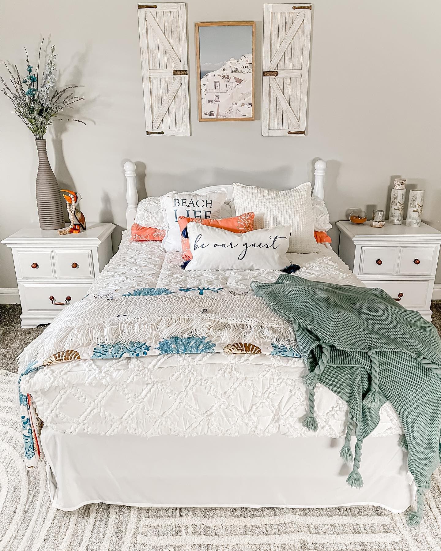 Coastal Reef Feather Reversible Quilt Set