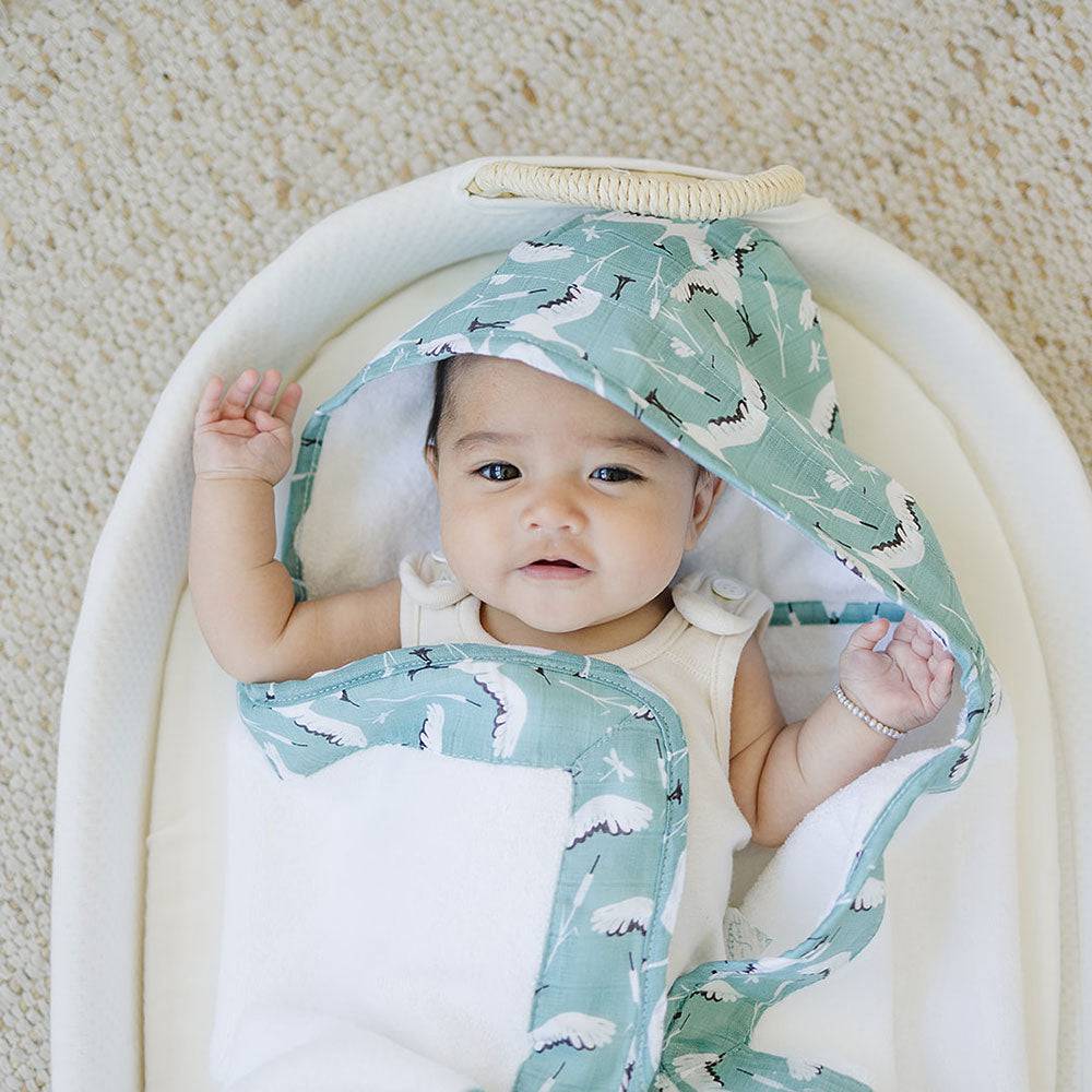 Crane Baby Hooded Towel