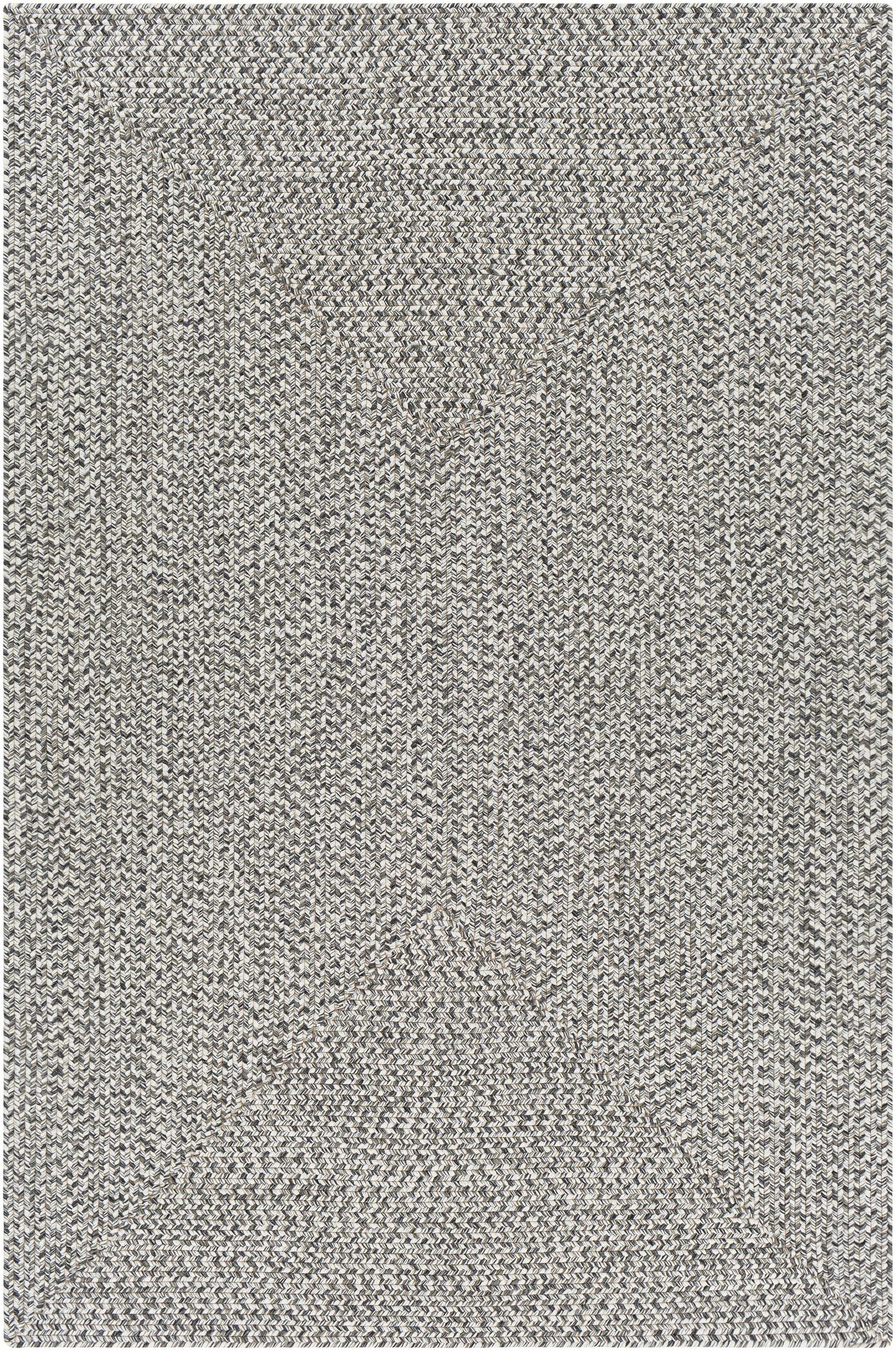 Cream Charcoal Braided Faux Jute Rug