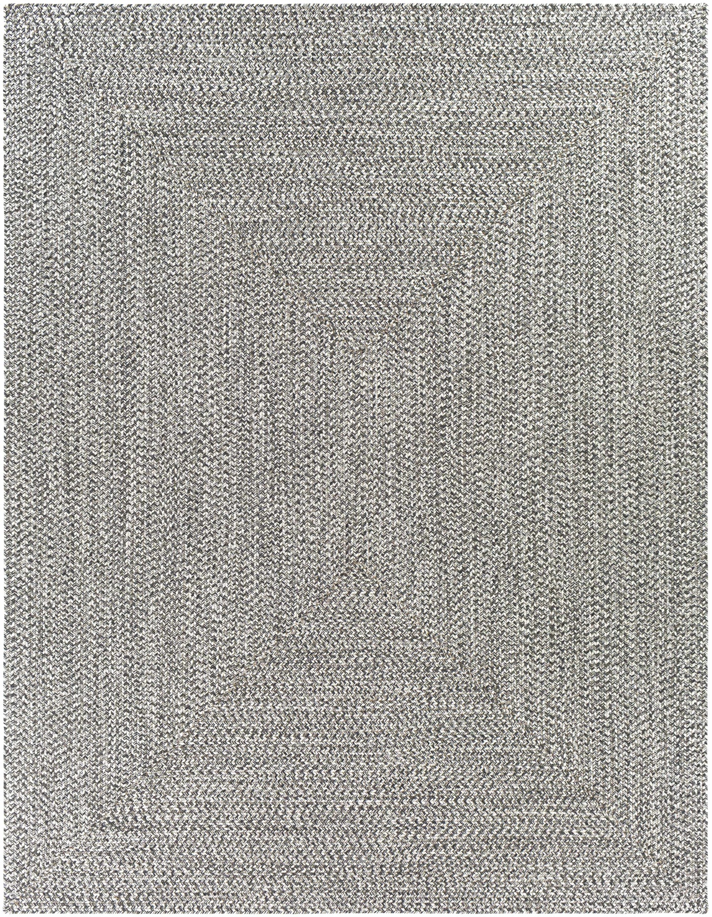 Cream Charcoal Braided Faux Jute Rug