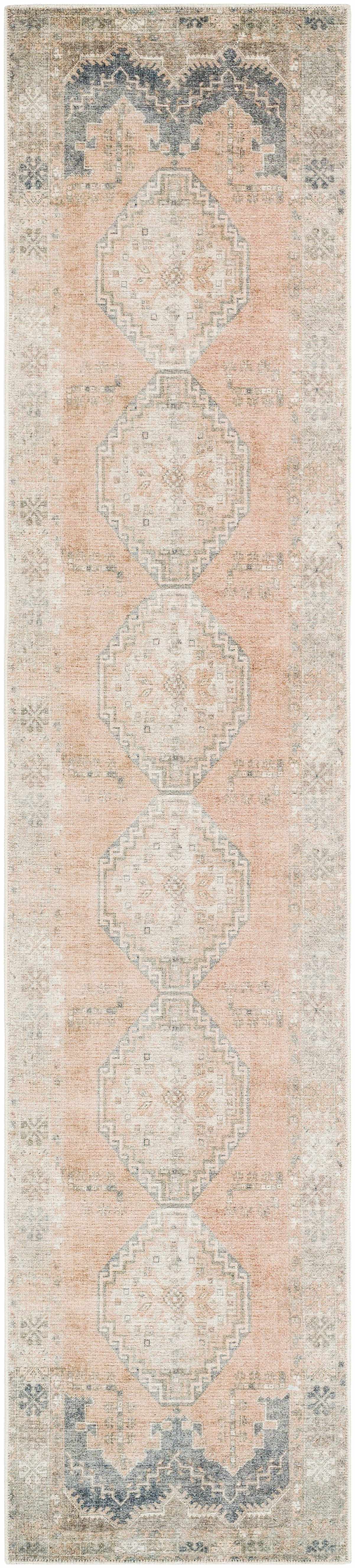 Carrabelle Peach Washable Area Rug - Clearance