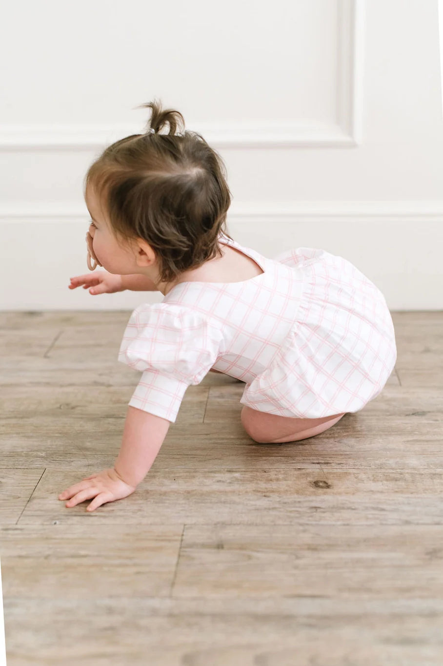 Puff Romper in Pink Picnic