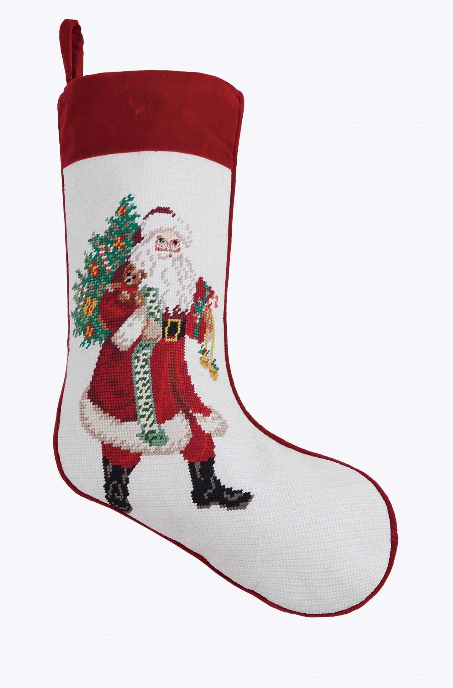 Peking Handicraft - Jingle Claus Embroidered Needlepoint Stocking