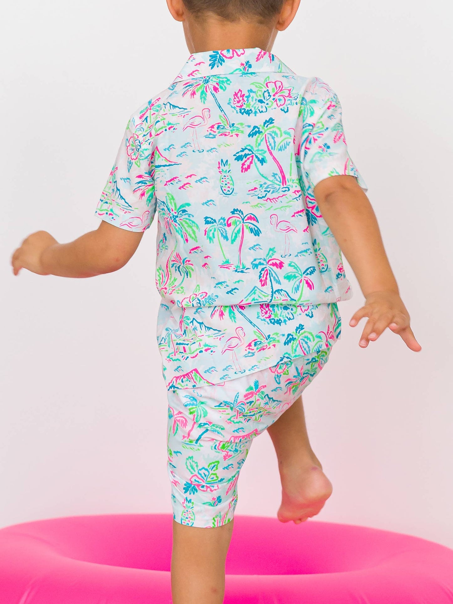 RuffleButts + RuggedButts - Boys Tropical Resort Short Sleeve Camp Shirt
