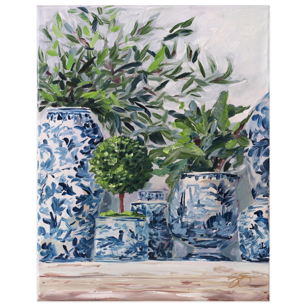 Green and Blue and White, a fine art print on paper