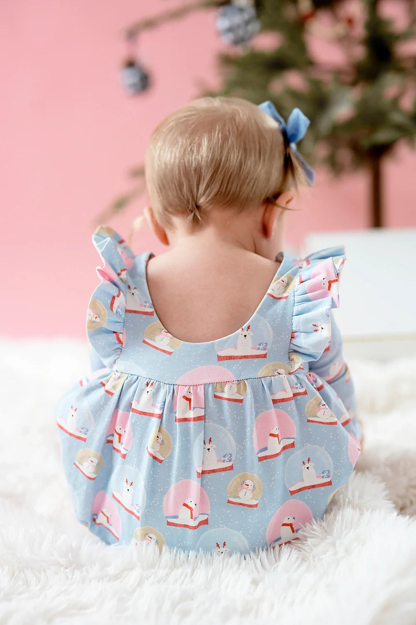 Leah Romper in Snow Globe