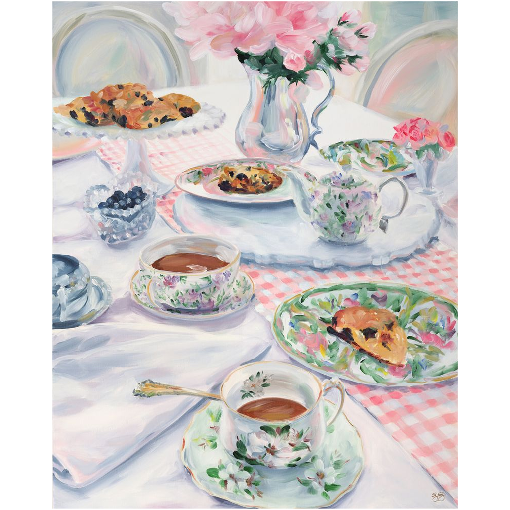 Magnolia Tea and Scones, a fine art print on canvas