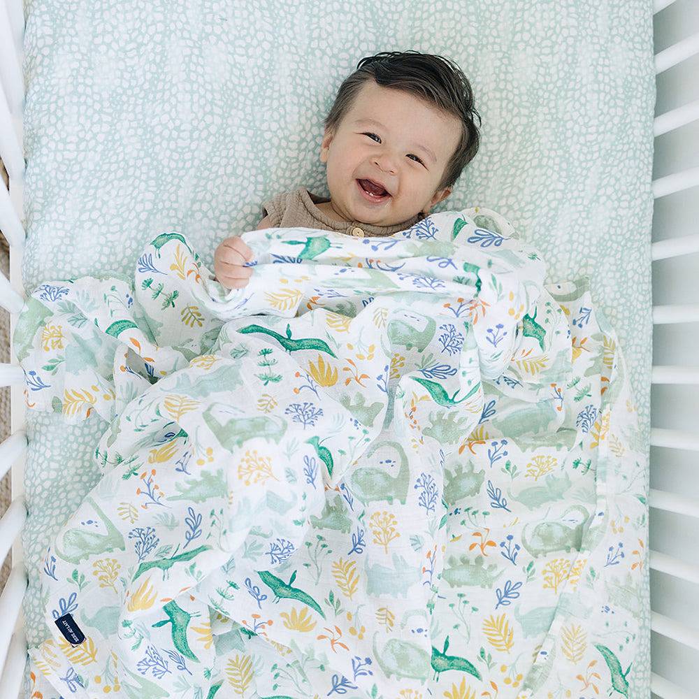 Muslin Swaddle Blanket Set Premium Cotton Dino Roar + Upscale